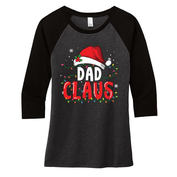 Dad Claus Christmas Famiy Matching Pajamas Team Santa Women's Tri-Blend 3/4-Sleeve Raglan Shirt