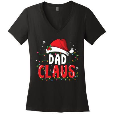 Dad Claus Christmas Famiy Matching Pajamas Team Santa Women's V-Neck T-Shirt