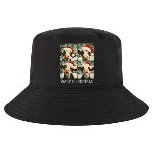 Dairy Christmas Cow Selfie Dairy Cow Wearing Santa Hat Cool Comfort Performance Bucket Hat