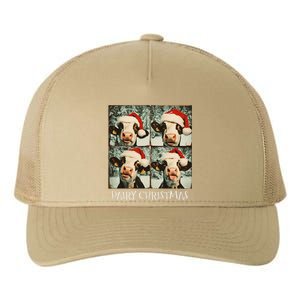 Dairy Christmas Cow Selfie Dairy Cow Wearing Santa Hat Yupoong Adult 5-Panel Trucker Hat