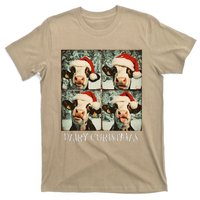 Dairy Christmas Cow Selfie Dairy Cow Wearing Santa Hat T-Shirt