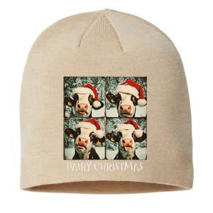 Dairy Christmas Cow Selfie Dairy Cow Wearing Santa Hat Sustainable Beanie