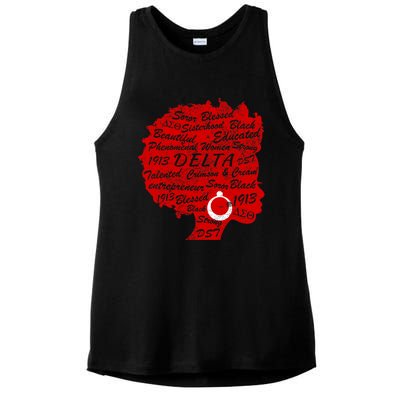 Delta Crimson & Cream Black Excellence 1913 Ladies PosiCharge Tri-Blend Wicking Tank