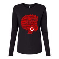 Delta Crimson & Cream Black Excellence 1913 Womens Cotton Relaxed Long Sleeve T-Shirt