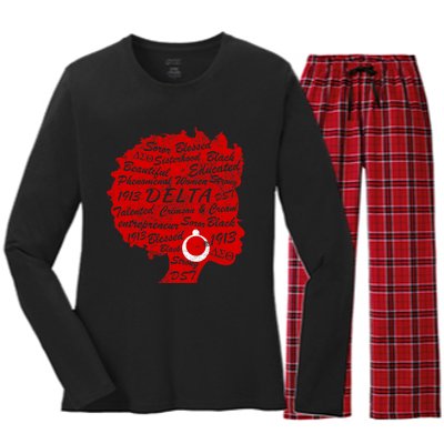 Delta Crimson & Cream Black Excellence 1913 Women's Long Sleeve Flannel Pajama Set 