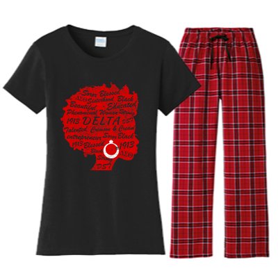 Delta Crimson & Cream Black Excellence 1913 Women's Flannel Pajama Set