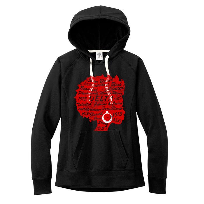 Delta Crimson & Cream Black Excellence 1913 Women's Fleece Hoodie