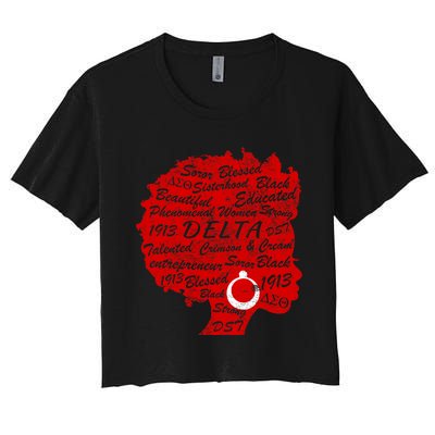 Delta Crimson & Cream Black Excellence 1913 Women's Crop Top Tee