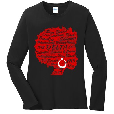 Delta Crimson & Cream Black Excellence 1913 Ladies Long Sleeve Shirt