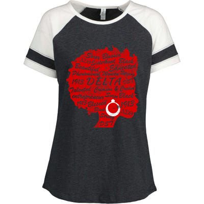 Delta Crimson & Cream Black Excellence 1913 Enza Ladies Jersey Colorblock Tee