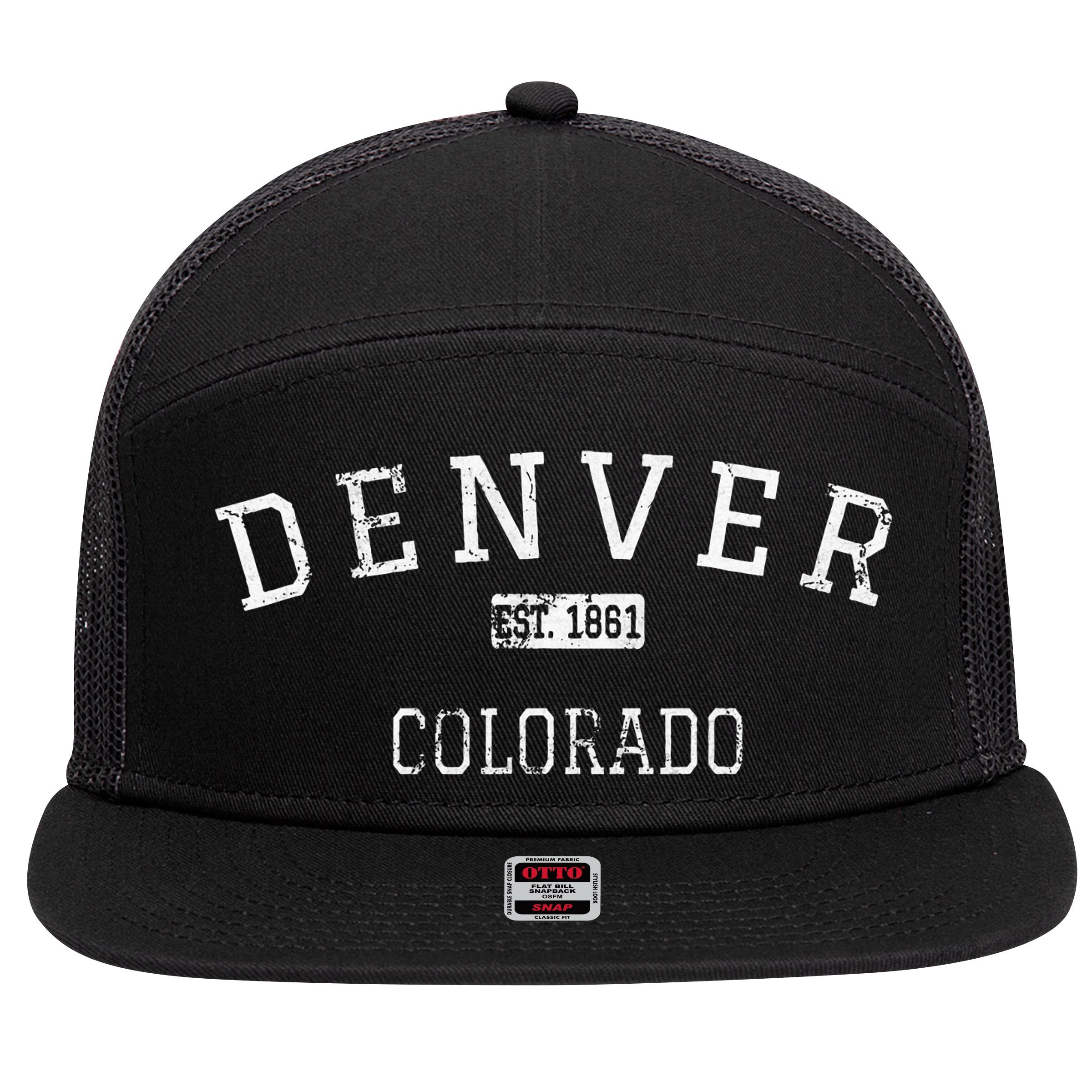Denver Colorado Co Vintage 7 Panel Mesh Trucker Snapback Hat