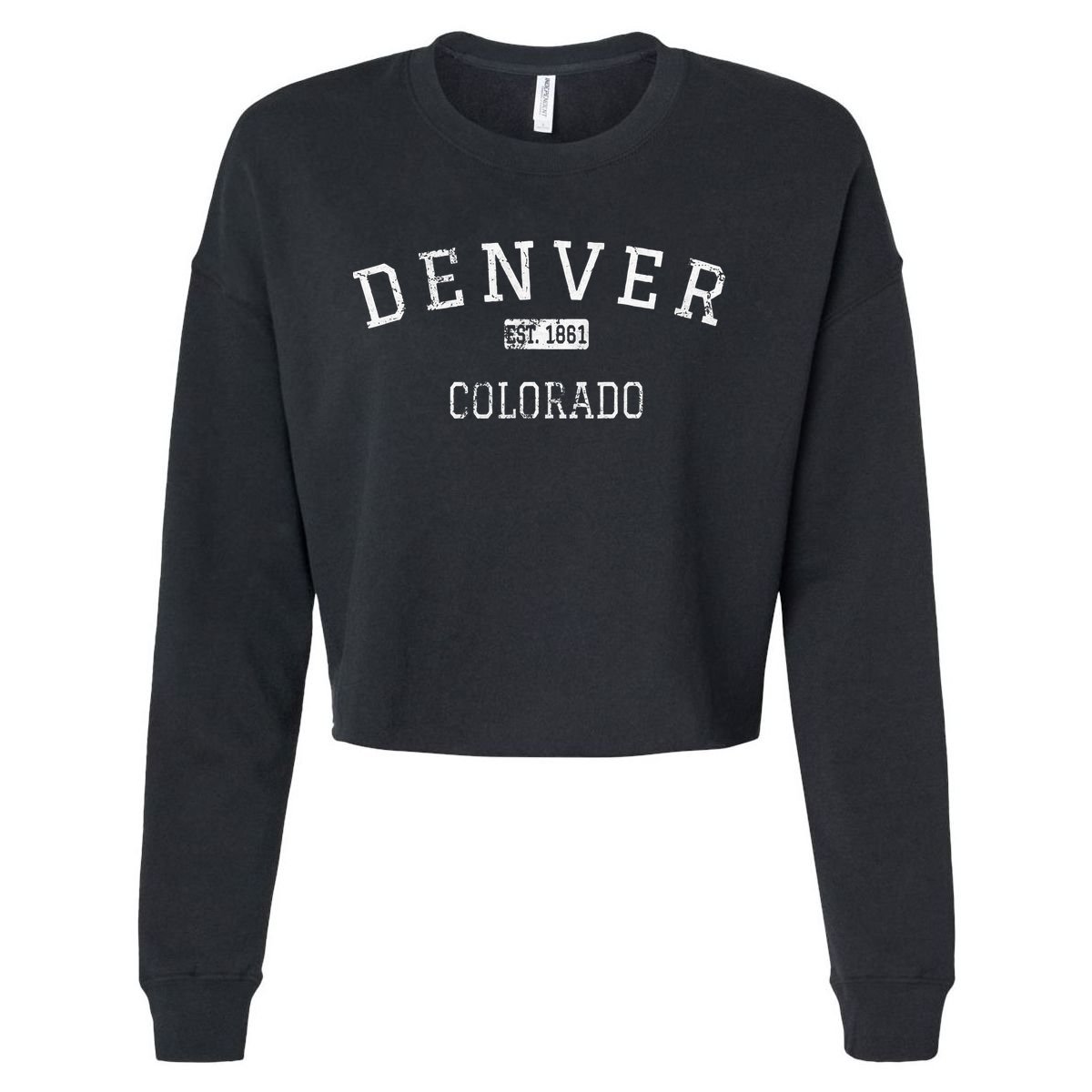 Denver Colorado Co Vintage Cropped Pullover Crew