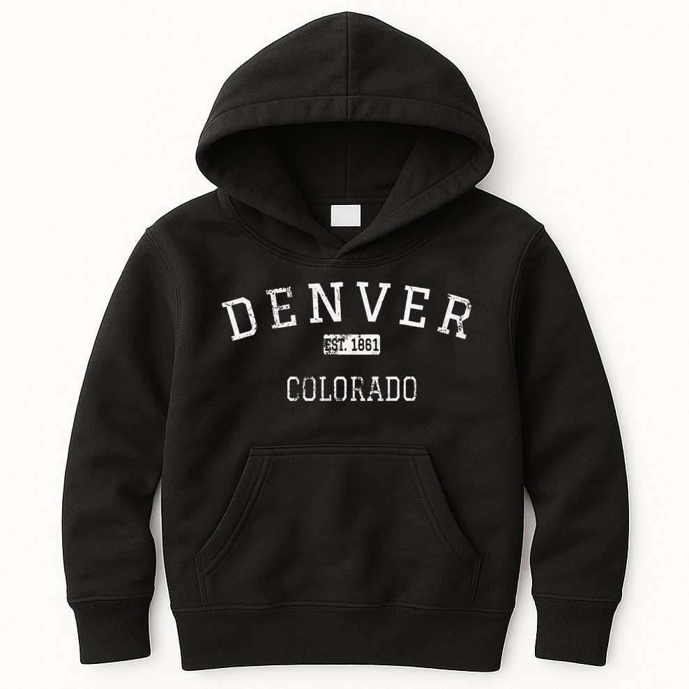 Denver Colorado Co Vintage Kids Hoodie