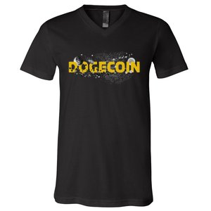 Dogecoin Cryptocurrency Crypto V-Neck T-Shirt