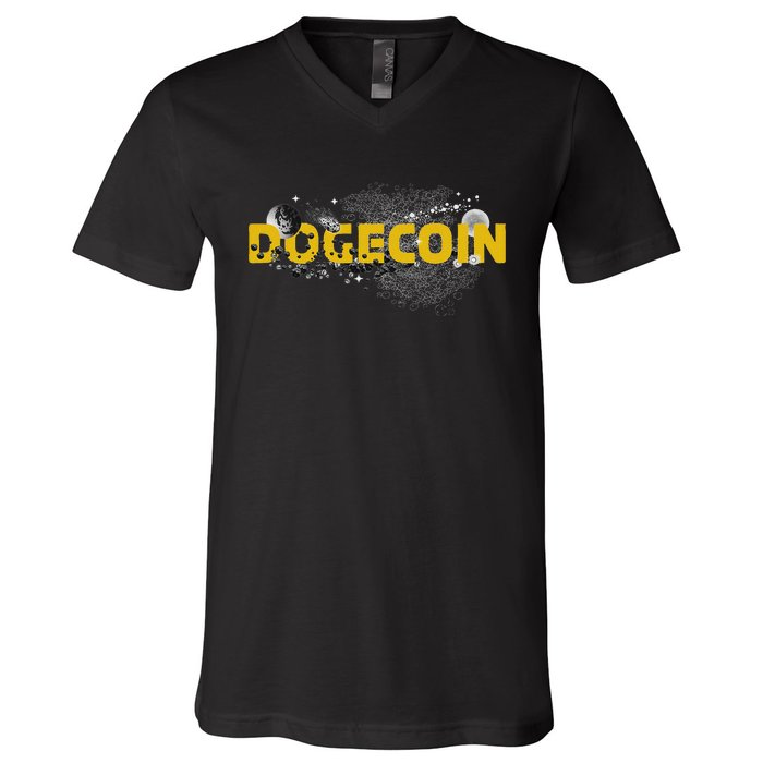 Dogecoin Cryptocurrency Crypto V-Neck T-Shirt