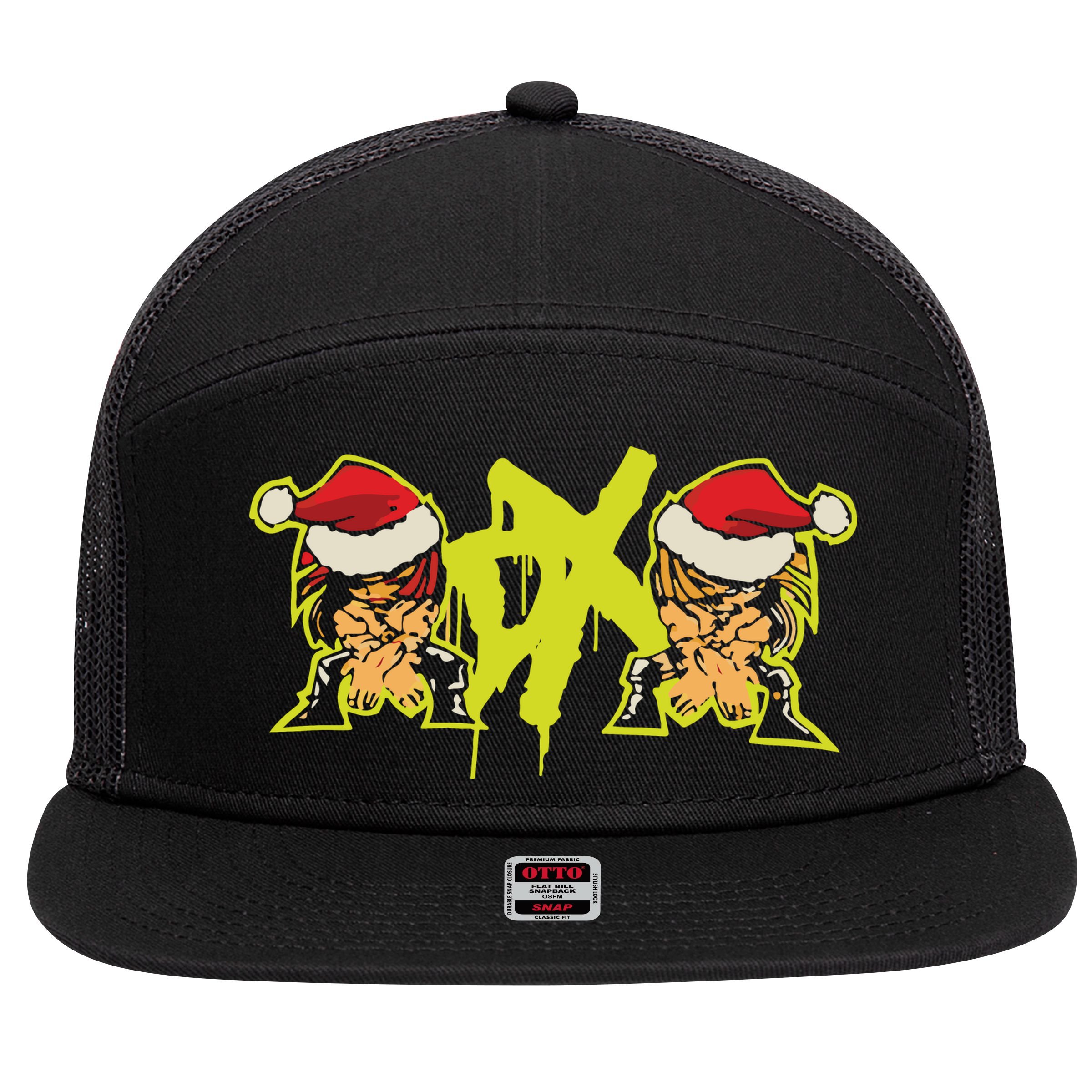 Dx Cartoon Christmas 7 Panel Mesh Trucker Snapback Hat