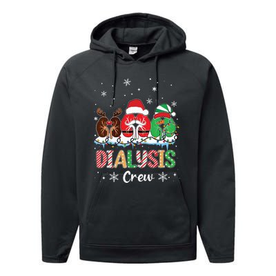 Dialysis Christmas Crew Dialysis Nurse Nephrology Technician Performance Fleece Hoodie