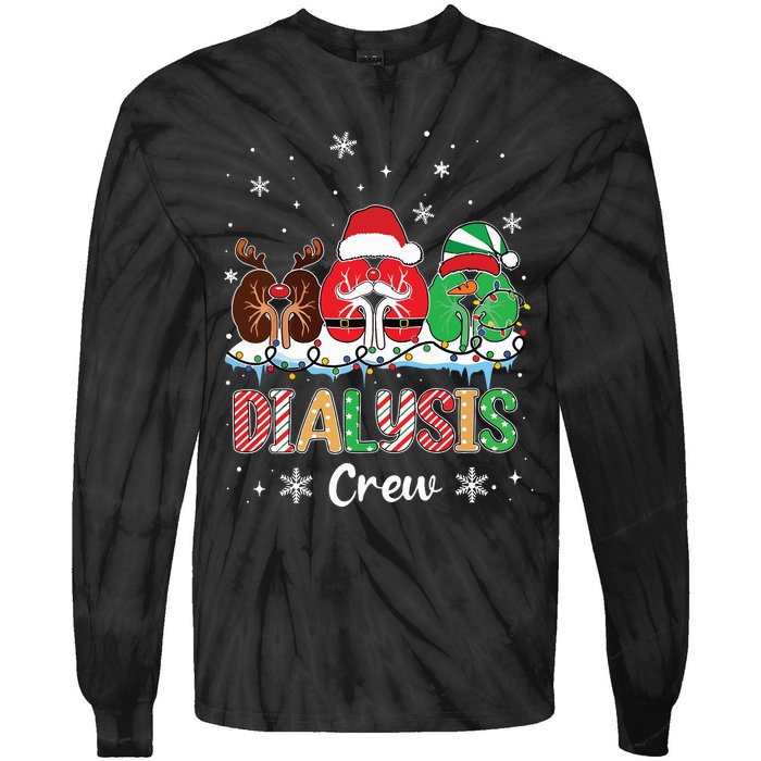 Dialysis Christmas Crew Dialysis Nurse Nephrology Technician Tie-Dye Long Sleeve Shirt