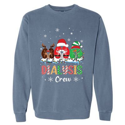 Dialysis Christmas Crew Dialysis Nurse Nephrology Technician Garment-Dyed Sweatshirt