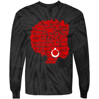 Delta Crimson & Cream Black Excellence 1913 Tie-Dye Long Sleeve Shirt