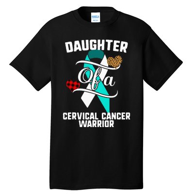 Daughter Cervical Cancer Awareness Leopard Buffalo Plaid Tall T-Shirt