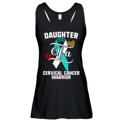 Daughter Cervical Cancer Awareness Leopard Buffalo Plaid Ladies Essential Flowy Tank
