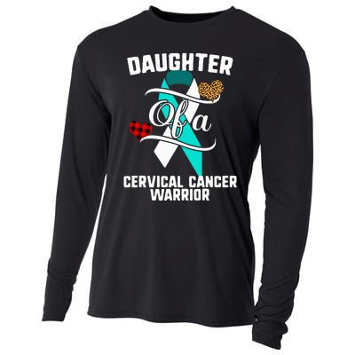 Daughter Cervical Cancer Awareness Leopard Buffalo Plaid Cooling Performance Long Sleeve Crew