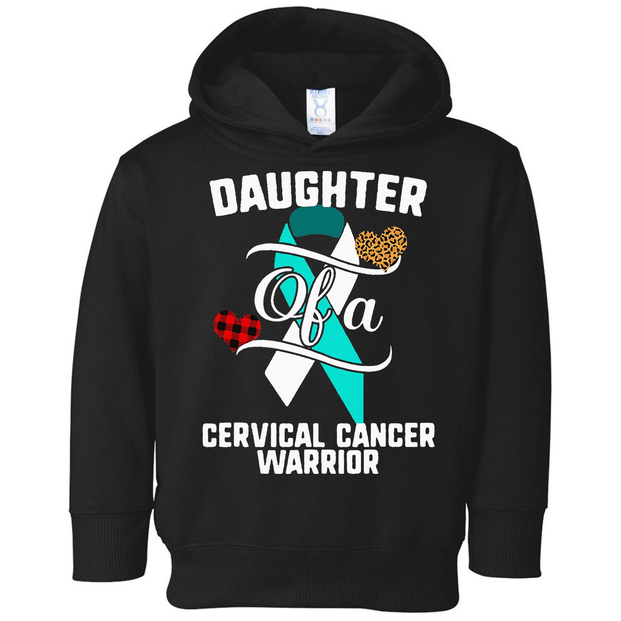 Daughter Cervical Cancer Awareness Leopard Buffalo Plaid Toddler Hoodie