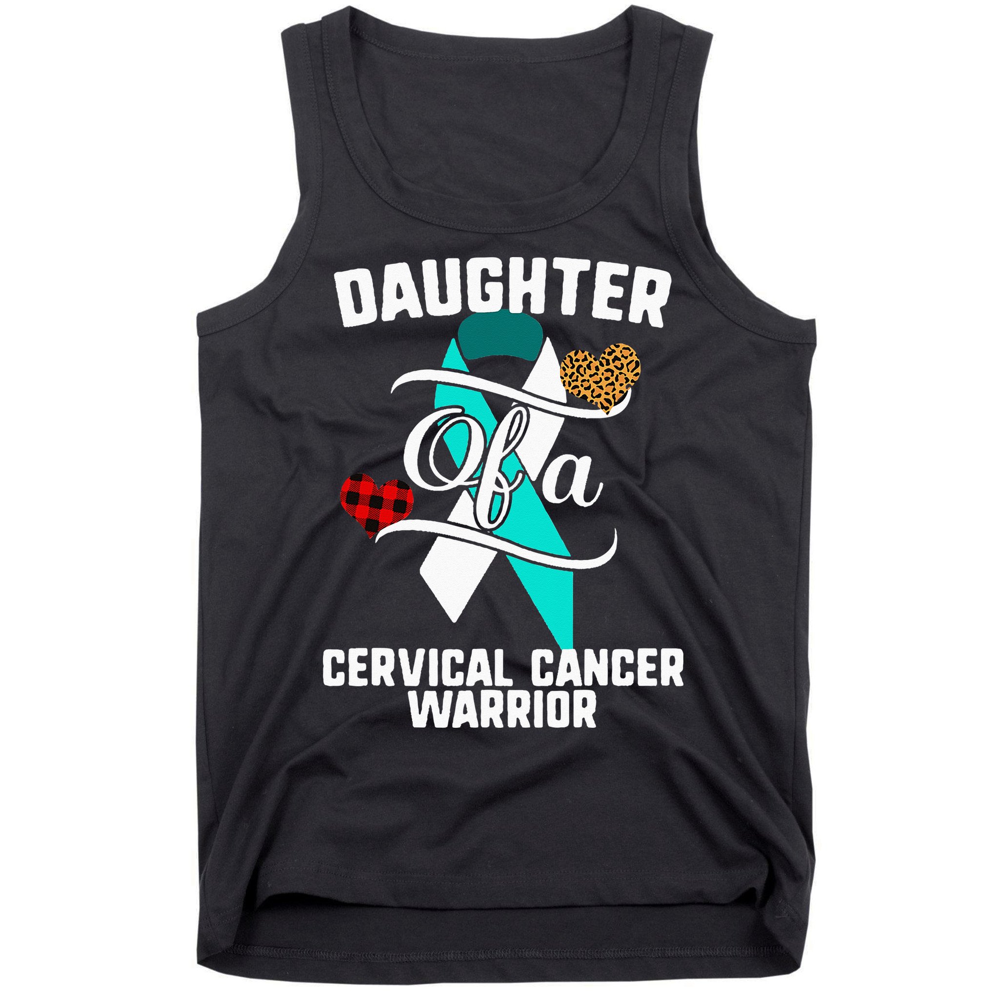 Daughter Cervical Cancer Awareness Leopard Buffalo Plaid Tank Top