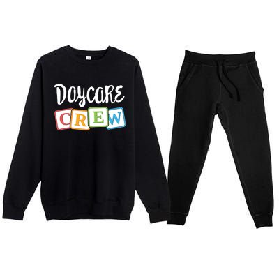 Daycare Crew Childcare Team Squad Provider After School Premium Crewneck Sweatsuit Set