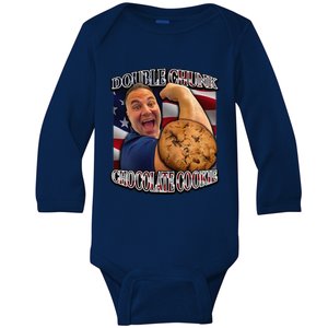 Double Chunk Chocolate Cookie Rizzler Joke Gifts Baby Long Sleeve Bodysuit