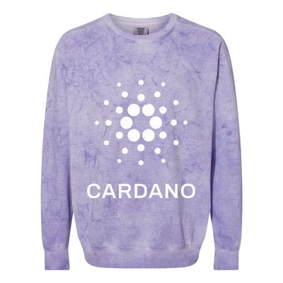 Distressed Cardano Cryptocurrency Logo Colorblast Crewneck Sweatshirt