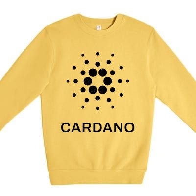 Distressed Cardano Cryptocurrency Logo Premium Crewneck Sweatshirt