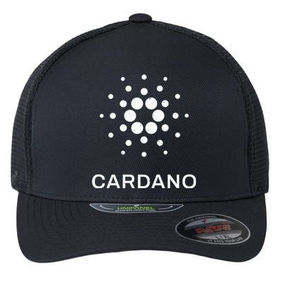 Distressed Cardano Cryptocurrency Logo Flexfit Unipanel Trucker Cap