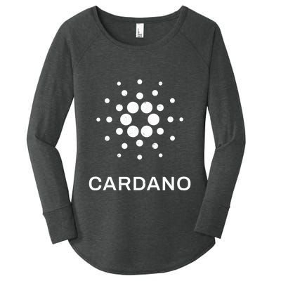Distressed Cardano Cryptocurrency Logo Women's Perfect Tri Tunic Long Sleeve Shirt