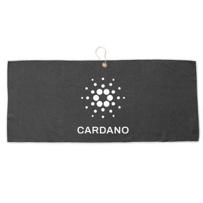 Distressed Cardano Cryptocurrency Logo Large Microfiber Waffle Golf Towel