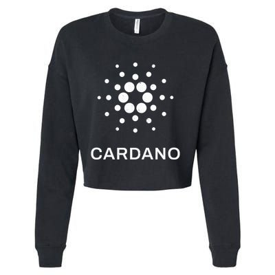 Distressed Cardano Cryptocurrency Logo Cropped Pullover Crew