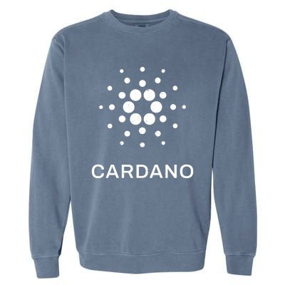 Distressed Cardano Cryptocurrency Logo Garment-Dyed Sweatshirt