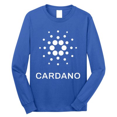 Distressed Cardano Cryptocurrency Logo Long Sleeve Shirt