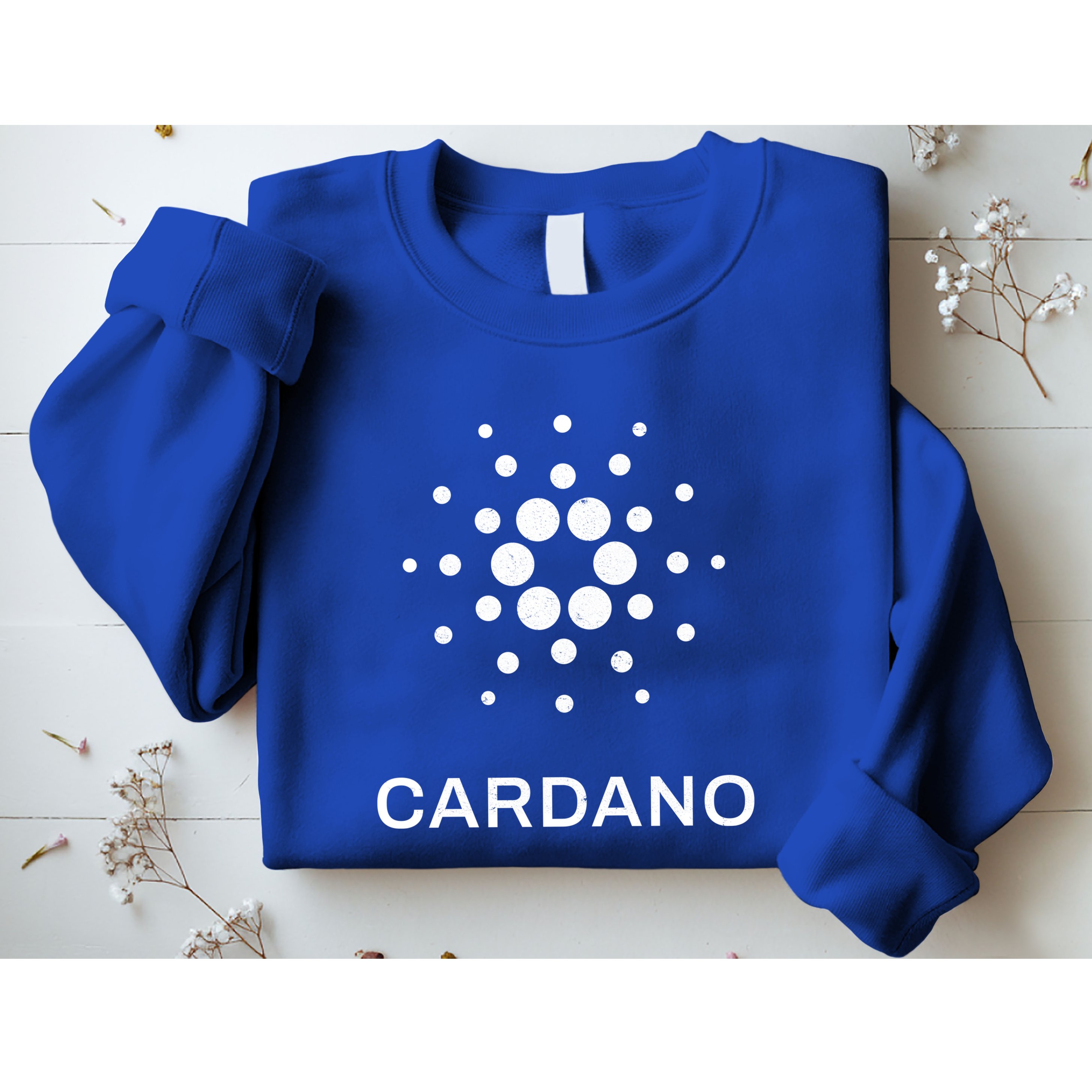 Distressed Cardano Cryptocurrency Logo Sweatshirt