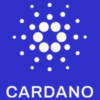 Distressed Cardano Cryptocurrency Logo Button