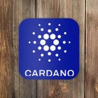 Distressed Cardano Cryptocurrency Logo Coaster