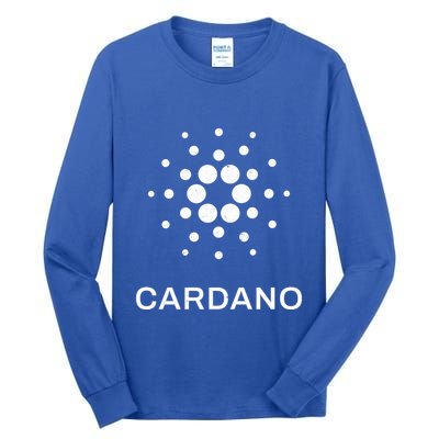 Distressed Cardano Cryptocurrency Logo Tall Long Sleeve T-Shirt