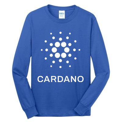 Distressed Cardano Cryptocurrency Logo Tall Long Sleeve T-Shirt