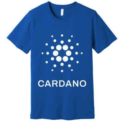 Distressed Cardano Cryptocurrency Logo Premium T-Shirt