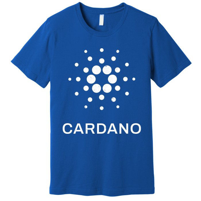 Distressed Cardano Cryptocurrency Logo Premium T-Shirt