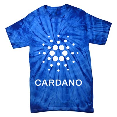 Distressed Cardano Cryptocurrency Logo Tie-Dye T-Shirt