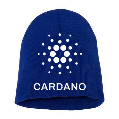 Distressed Cardano Cryptocurrency Logo Short Acrylic Beanie