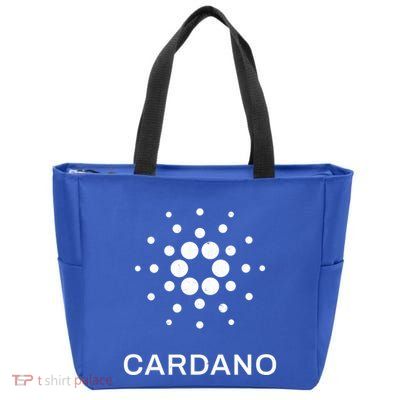 Distressed Cardano Cryptocurrency Logo Zip Tote Bag