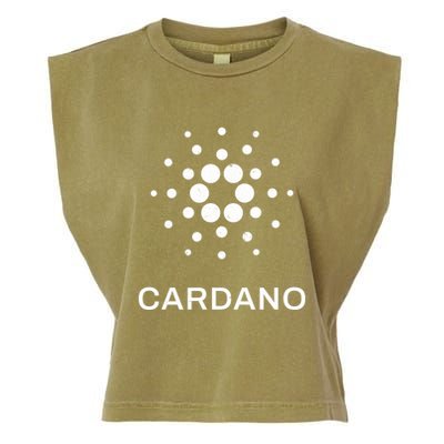 Distressed Cardano Cryptocurrency Logo Garment-Dyed Women's Muscle Tee